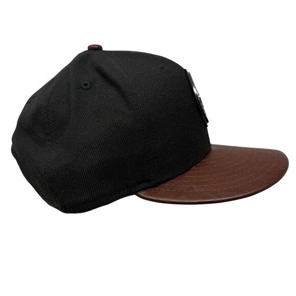 New Era NBA Portland Trail Blazers Snapback Hat Black with Brown Bill - Picture 2 of 8